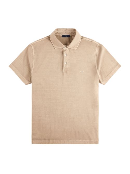 polo uomo jersey di cotone beige FAY | NPMB250143TUY1C209